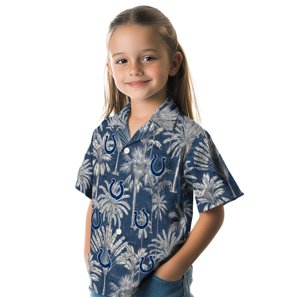 Indianapolis Colts Hawaiian Shirt - Vintage Palm Tree | Moonbestprint