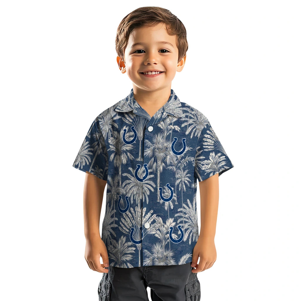 Indianapolis Colts Hawaiian Shirt - Vintage Palm Tree | Moonbestprint
