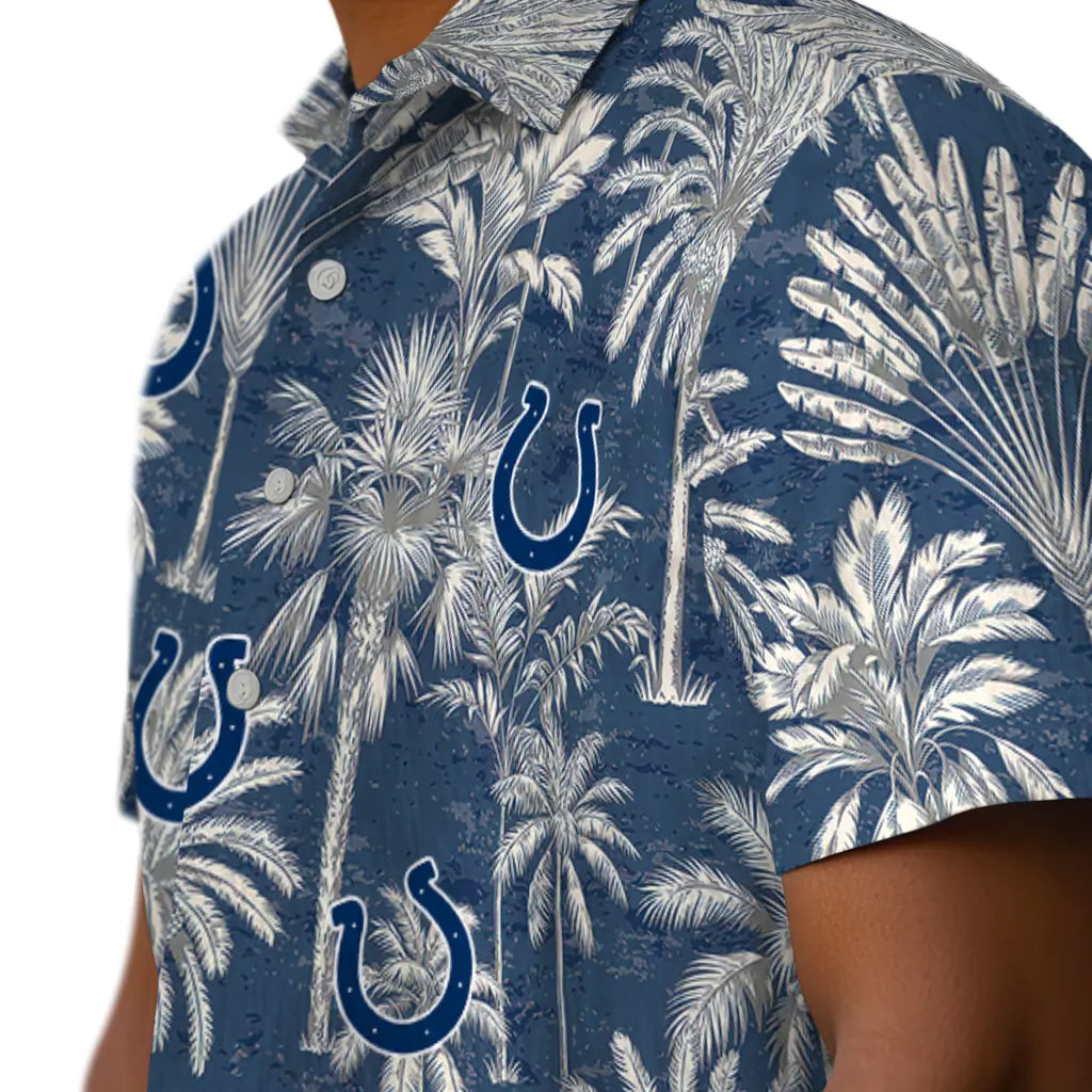 Indianapolis Colts Hawaiian Shirt - Vintage Palm Tree | Moonbestprint