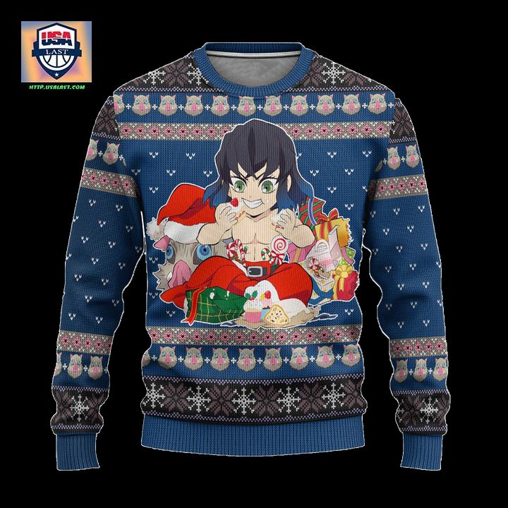 Inosuke Hashibira Demon Slayer Anime Ugly Christmas Sweater Xmas Gift ? Usalast