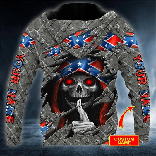 Inside CSA Custom Skull 3D All Over Print Hoodie -Moonbestprint
