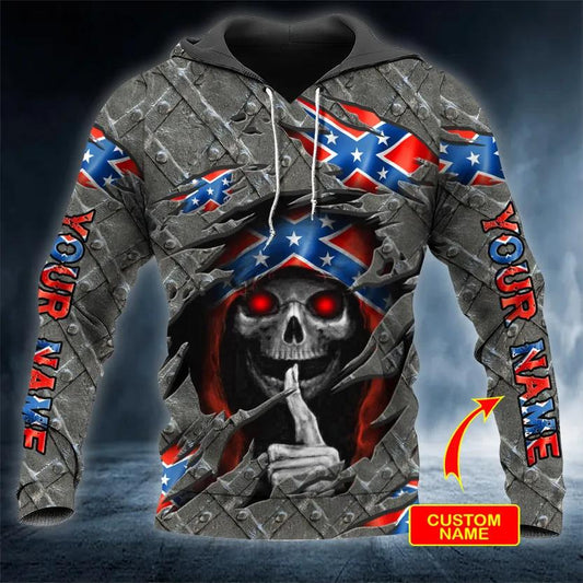 Inside CSA Custom Skull 3D All Over Print Hoodie -Moonbestprint