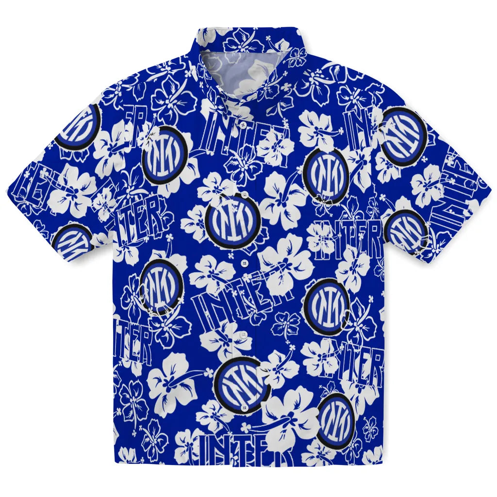 Inter Milan Hibiscus Bloom Hawaiian Shirt – Moonbestprint