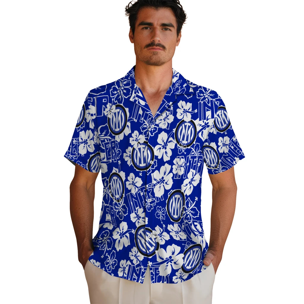 Inter Milan Hibiscus Bloom Hawaiian Shirt – Moonbestprint