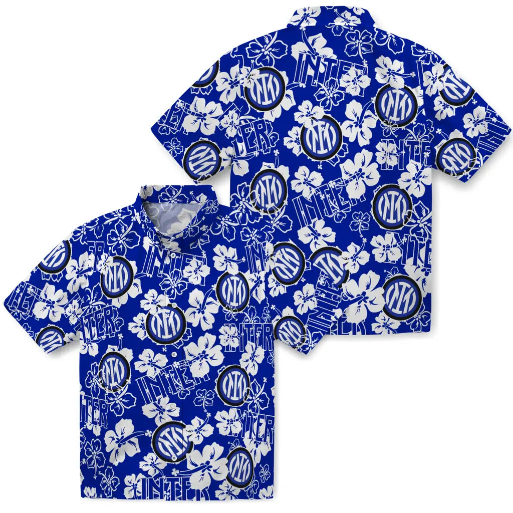 Inter Milan Hibiscus Bloom Hawaiian Shirt – Moonbestprint