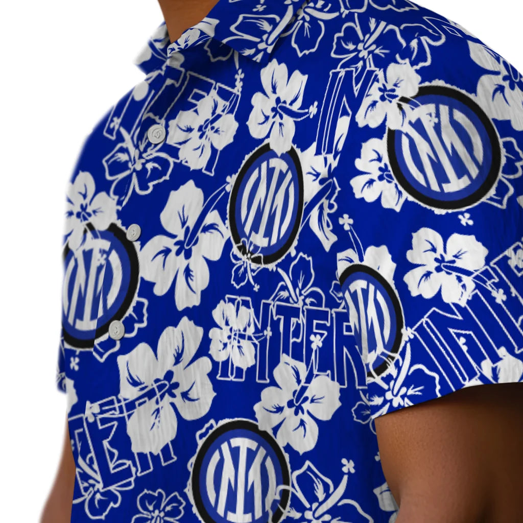 Inter Milan Hibiscus Bloom Hawaiian Shirt – Moonbestprint
