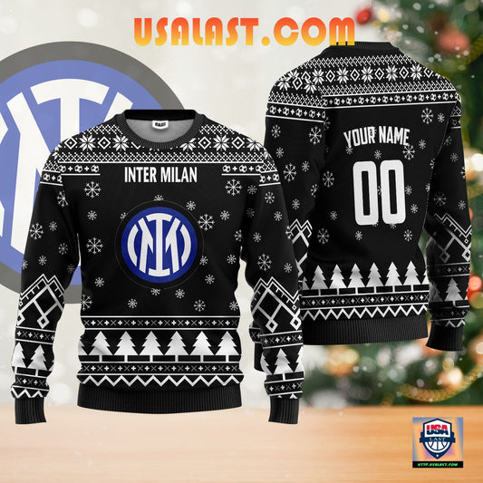 Inter Milan Personalized Ugly Christmas Sweater Black Version ? Usalast