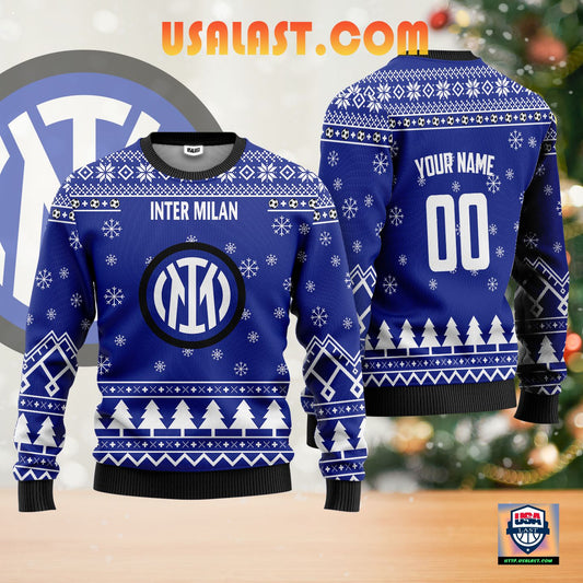 Inter Milan Personalized Ugly Christmas Sweater Blue Version ? Usalast