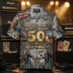 Unisex Iron Maiden 50th Anniversary Since 1975 Graphic Hawaiian Shirt for Music Fans – Moonbestprint