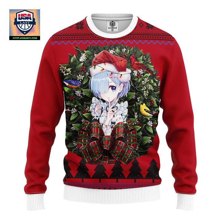 Isekai Rezero Starting Life In Another World Anime Noel Mc Ugly Christmas Sweater Thanksgiving Gift ? Usalast