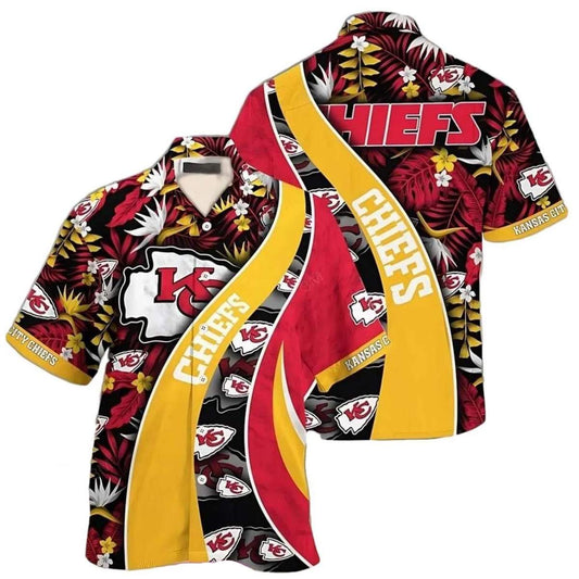 Curves Chiefs Black & Yellow Graphic Hawaiian Shirt Unisex Aloha Tee - Moonbestprint