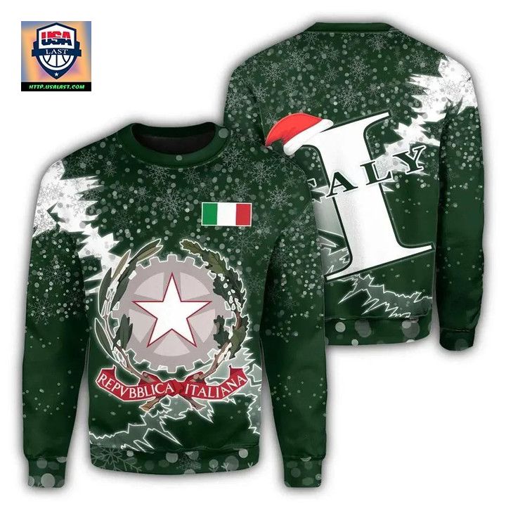 Italy Christmas Coat Of Arms Sweater X Style J78 ? Usalast