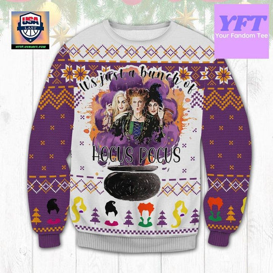 Its Just A Bunch Of Sanderson Sisters Funny Witches Hocus Pocus 3d Ugly Christmas Sweater ? Usalast
