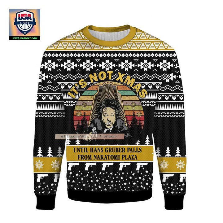 Its No Xmas Until Hans Gruber Falls From Nakatomi Plaza Ugly Christmas 3D Sweater ? Usalast
