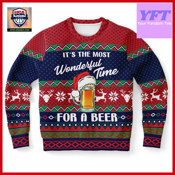 Its The Most Wonderful Time Of The Year Beer Drinking Beer Lover 3d Ugly Christmas Sweater ? Usalast