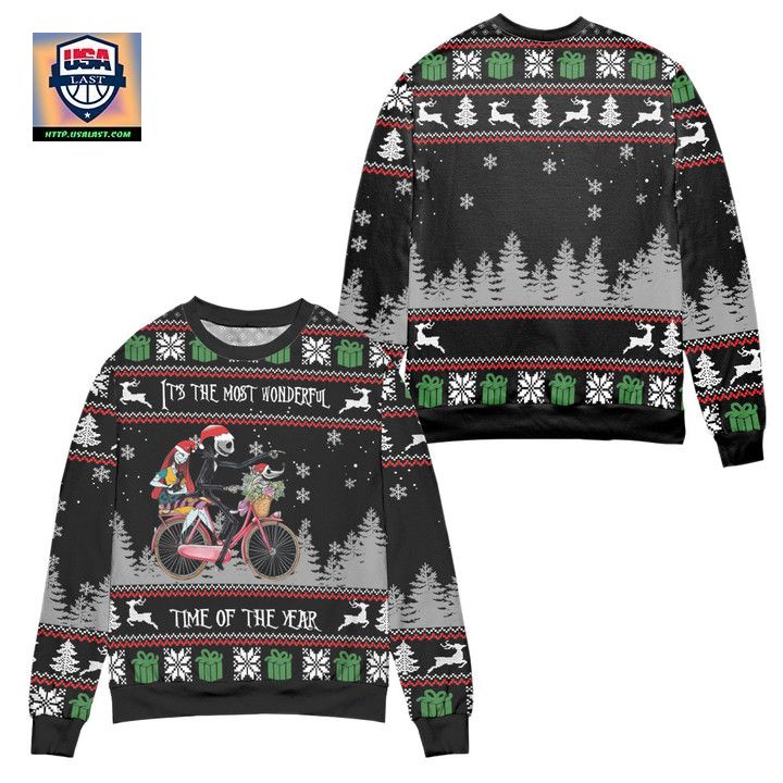 Jack And Sally The Most Wonderful Time Of The Year Ugly Christmas Sweater ? Black ? Usalast