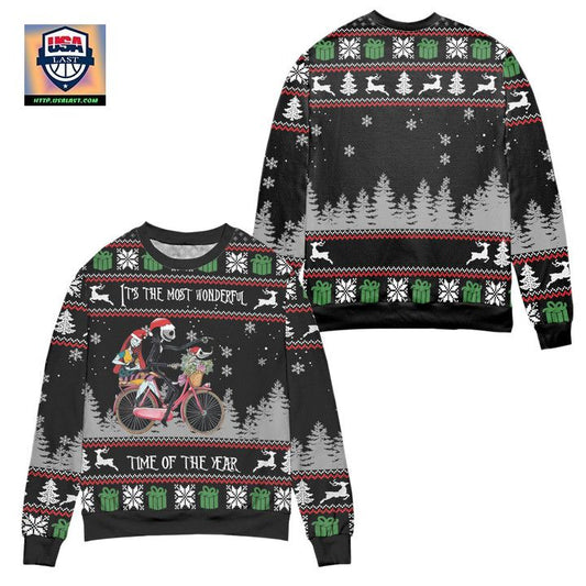 Jack And Sally The Most Wonderful Time Of The Year Ugly Christmas Sweater ? Black ? Usalast