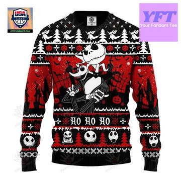 Jack Skellington Hohoho The Nightmare Before Disney Jack Sally 3d Ugly Christmas Sweater ? Usalast