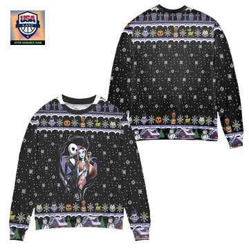 Jack Skellington Sally Halloween The Nightmare Before Christmas Ugly Christmas Sweater ? Usalast