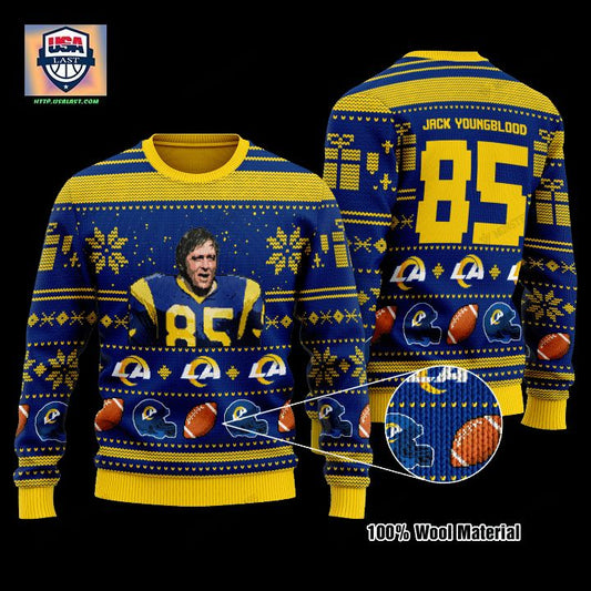 Jackson Youngblood 85 Los Angeles Rams Nfl Christmas Sweater ? Usalast