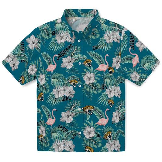 Jacksonville Jaguars Hawaiian Shirt - Flamingo and Hibiscus | Moonbestprint