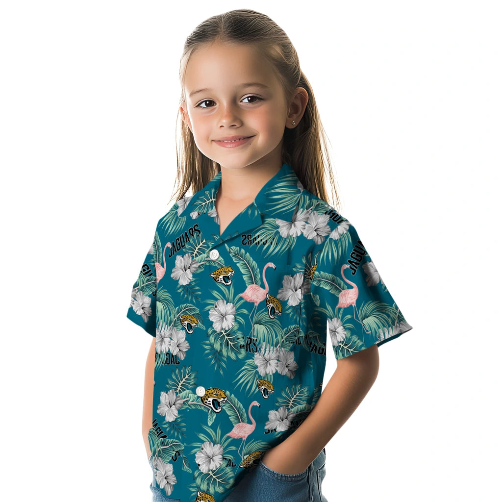 Jacksonville Jaguars Hawaiian Shirt - Flamingo and Hibiscus | Moonbestprint