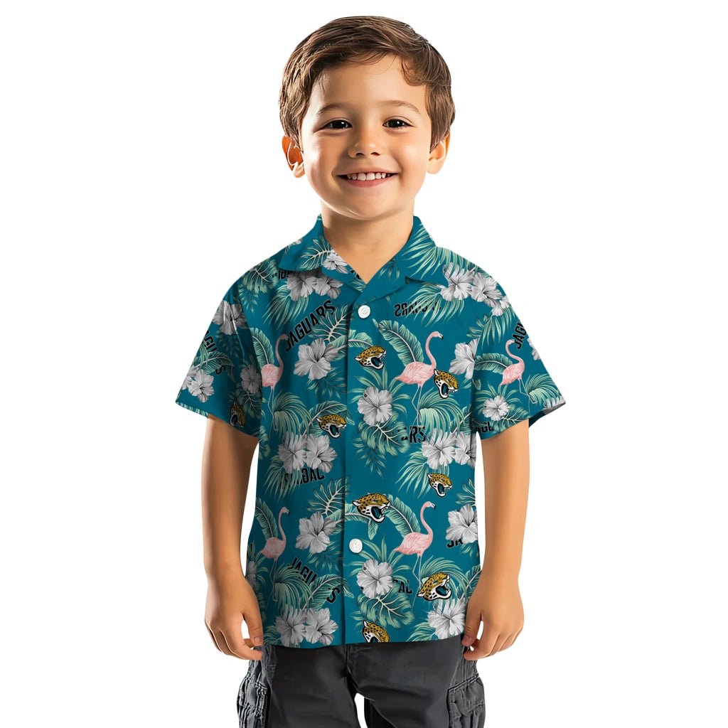 Jacksonville Jaguars Hawaiian Shirt - Flamingo and Hibiscus | Moonbestprint