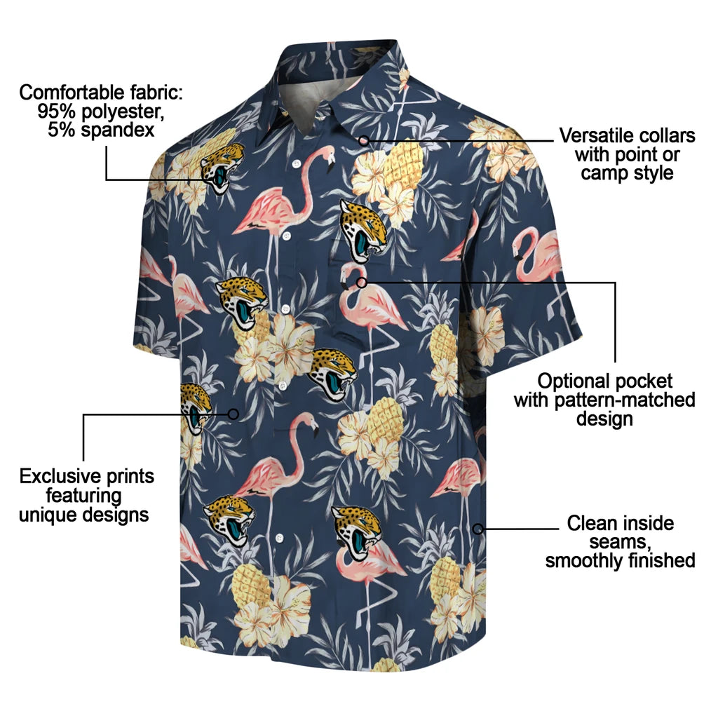 Jacksonville Jaguars Hawaiian Shirt - Flamingo Hibiscus | Moonbestprint