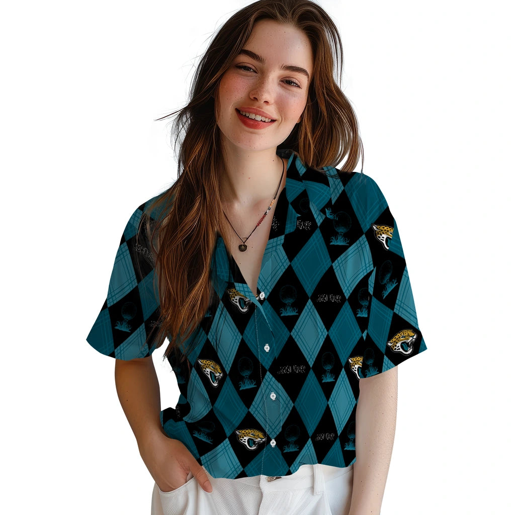 Jacksonville Jaguars Hawaiian Shirt - Golfing Plaid | Moonbestprint