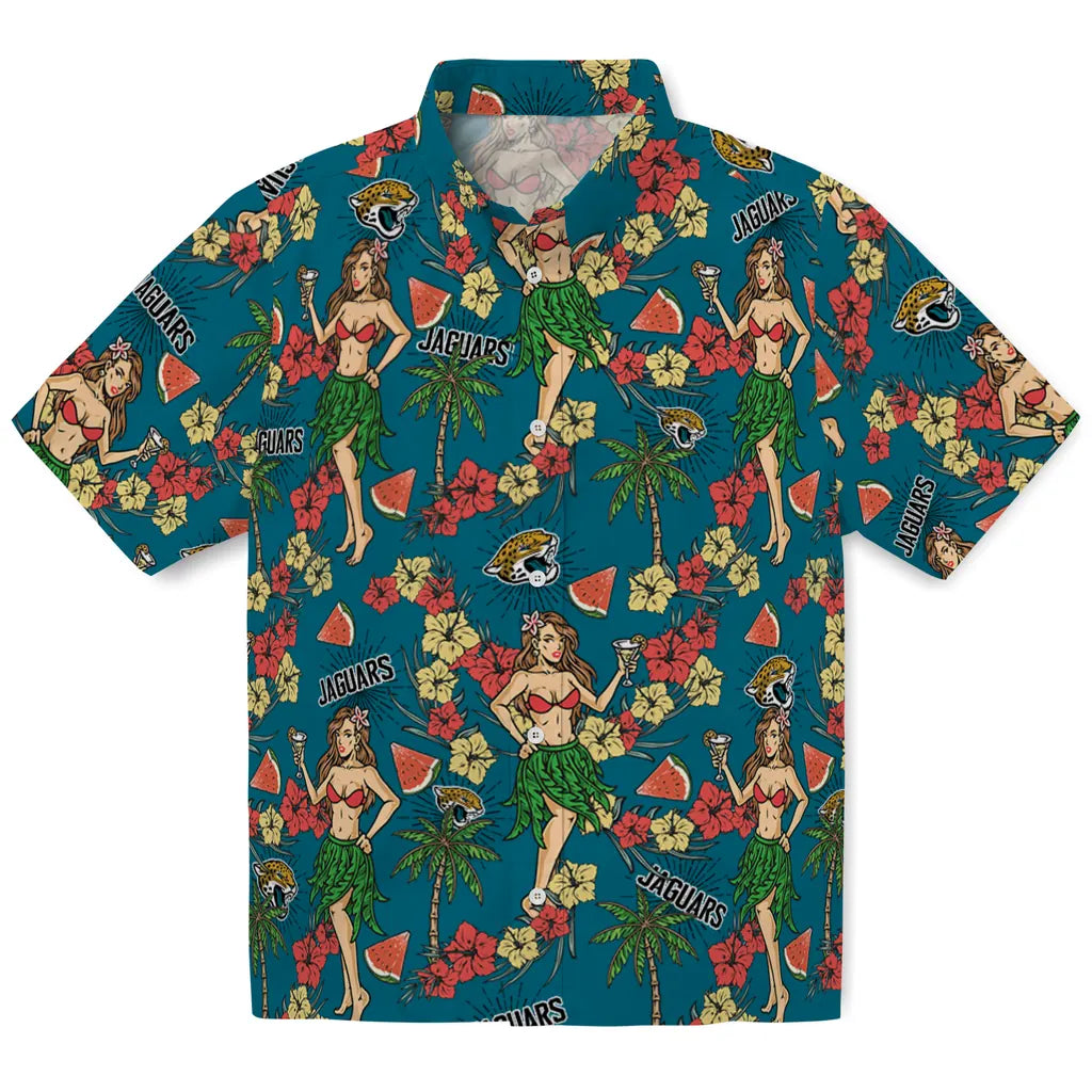 Jacksonville Jaguars Hawaiian Shirt - Hawaiian Girls Design | Moonbestprint