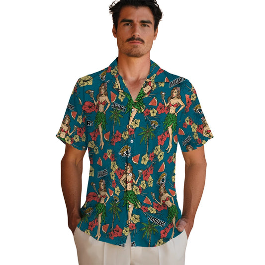 Jacksonville Jaguars Hawaiian Shirt - Hawaiian Girls Design | Moonbestprint