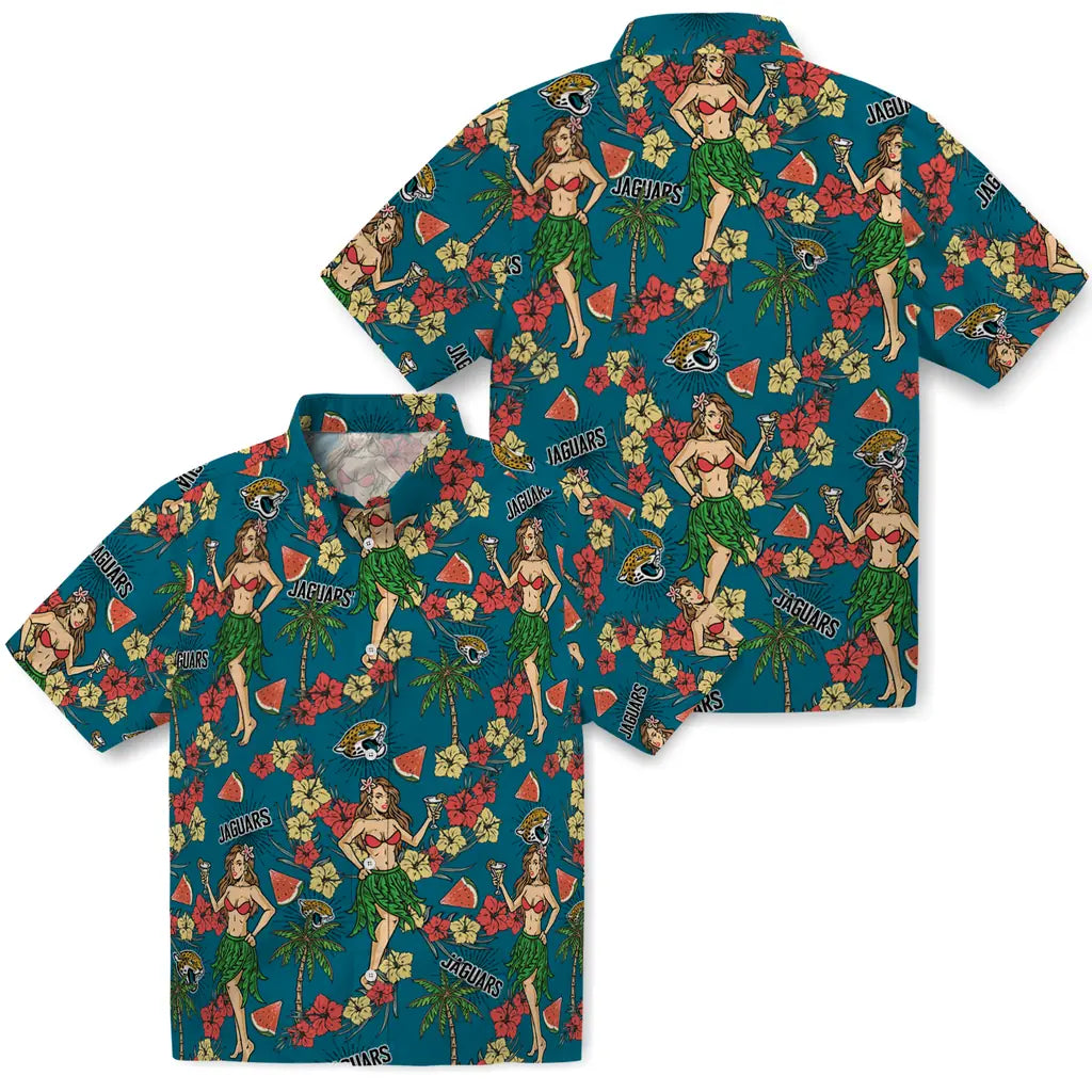 Jacksonville Jaguars Hawaiian Shirt - Hawaiian Girls Design | Moonbestprint