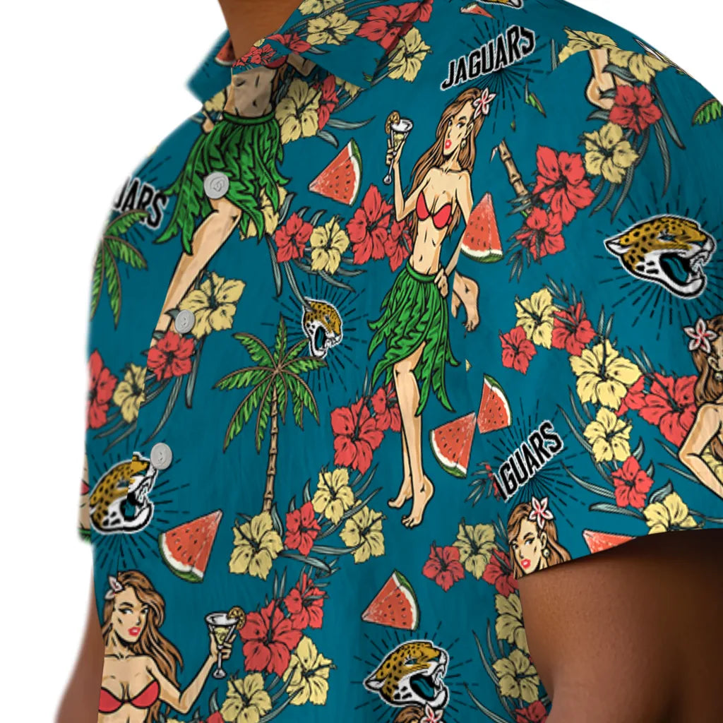 Jacksonville Jaguars Hawaiian Shirt - Hawaiian Girls Design | Moonbestprint