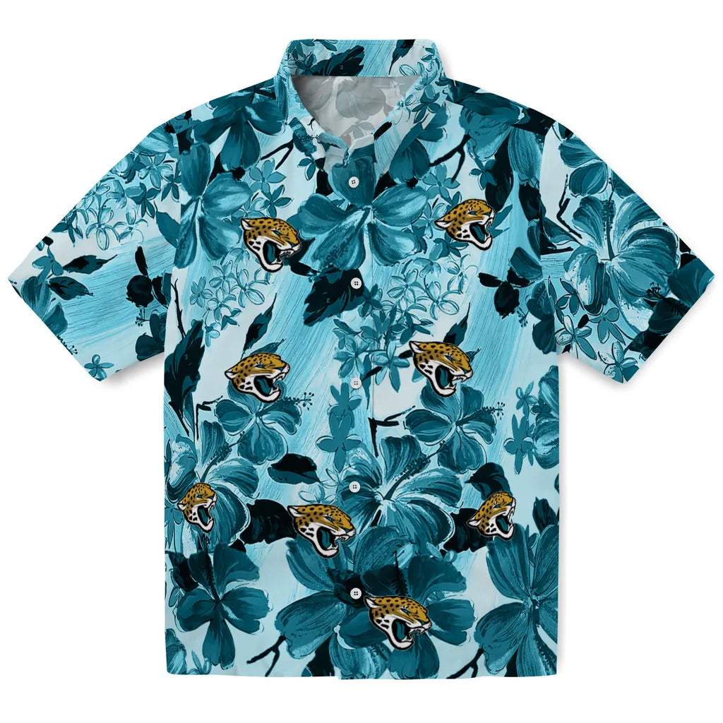Jacksonville Jaguars Hawaiian Shirt - Hibiscus Arrangement | Moonbestprint