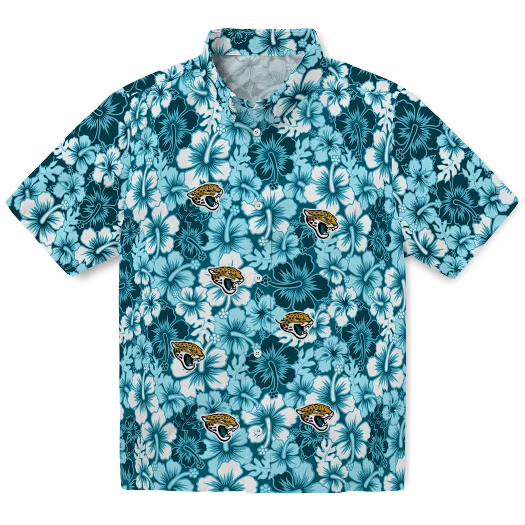 Jacksonville Jaguars Hawaiian Shirt - Hibiscus Blooms | Moonbestprint