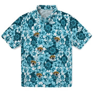 Jacksonville Jaguars Hawaiian Shirt - Hibiscus Blooms | Moonbestprint