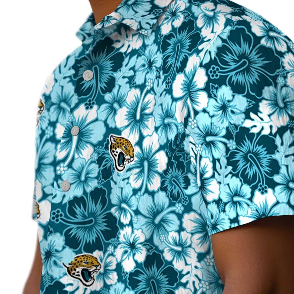 Jacksonville Jaguars Hawaiian Shirt - Hibiscus Blooms | Moonbestprint