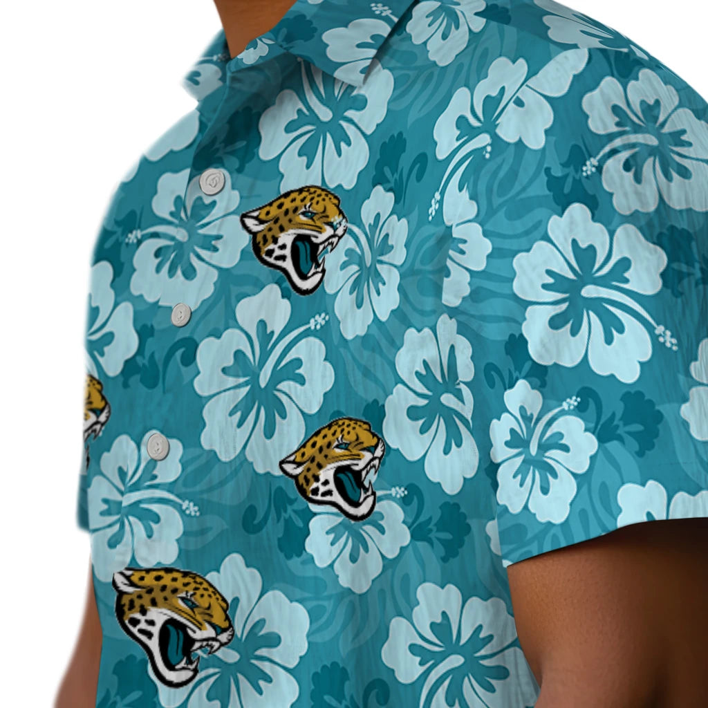 Jacksonville Jaguars Hawaiian Shirt - Hibiscus Cluster | Moonbestprint