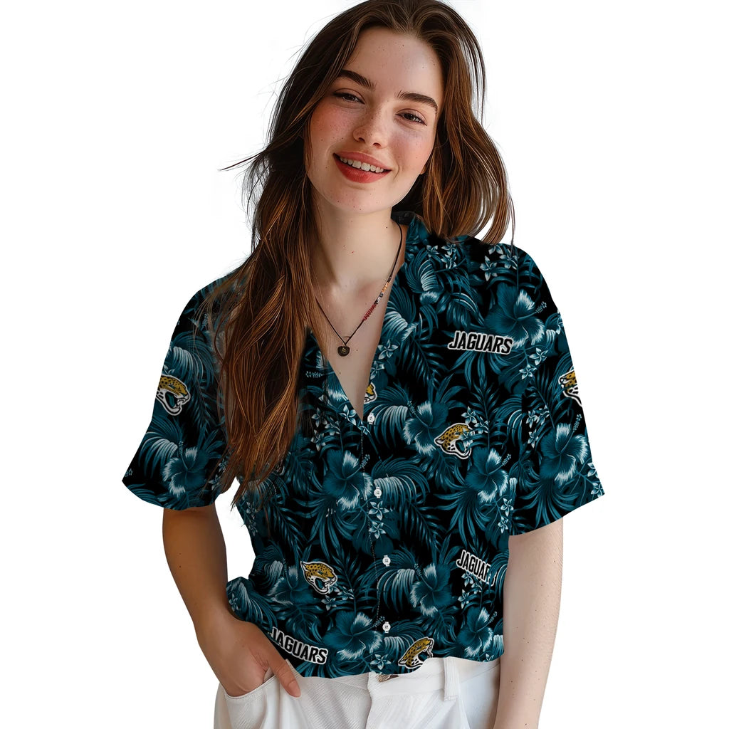 Jacksonville Jaguars Hawaiian Shirt - Hibiscus Exotic | Moonbestprint