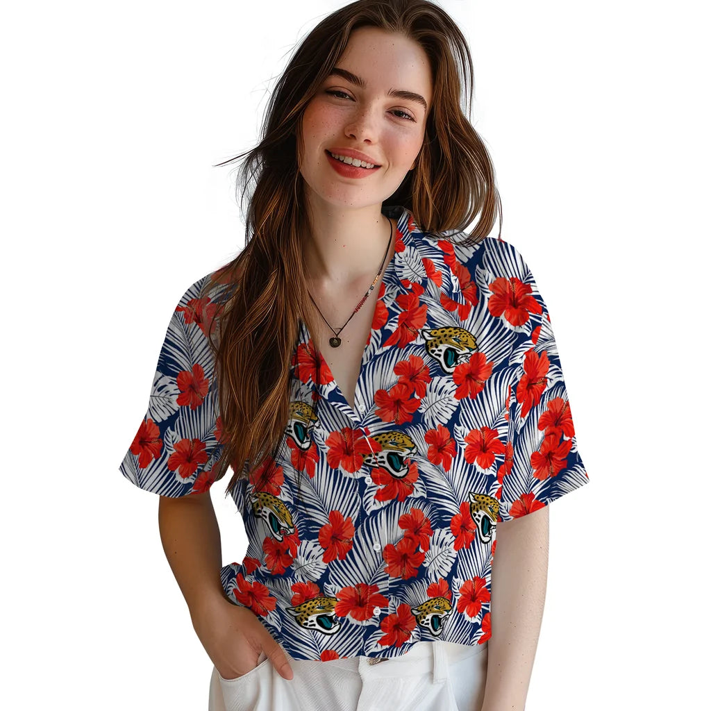 Jacksonville Jaguars Hawaiian Shirt - Hibiscus Fiesta | Moonbestprint