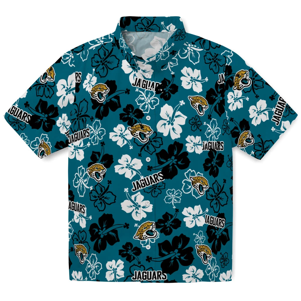 Jacksonville Jaguars Hawaiian Shirt - Hibiscus Flower Design | Moonbestprint