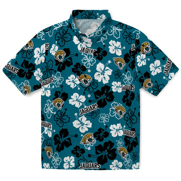 Jacksonville Jaguars Hawaiian Shirt - Hibiscus Flower Design | Moonbestprint