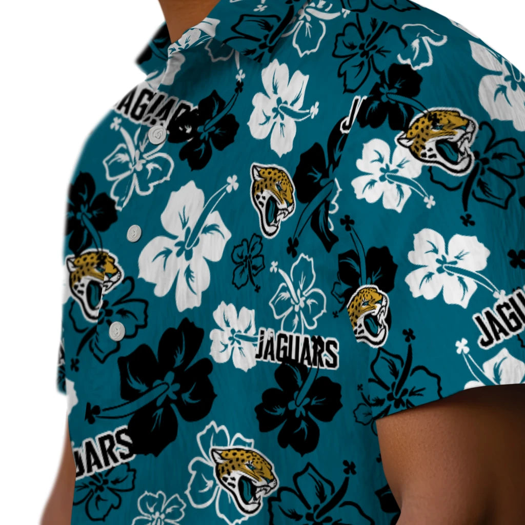 Jacksonville Jaguars Hawaiian Shirt - Hibiscus Flower Design | Moonbestprint