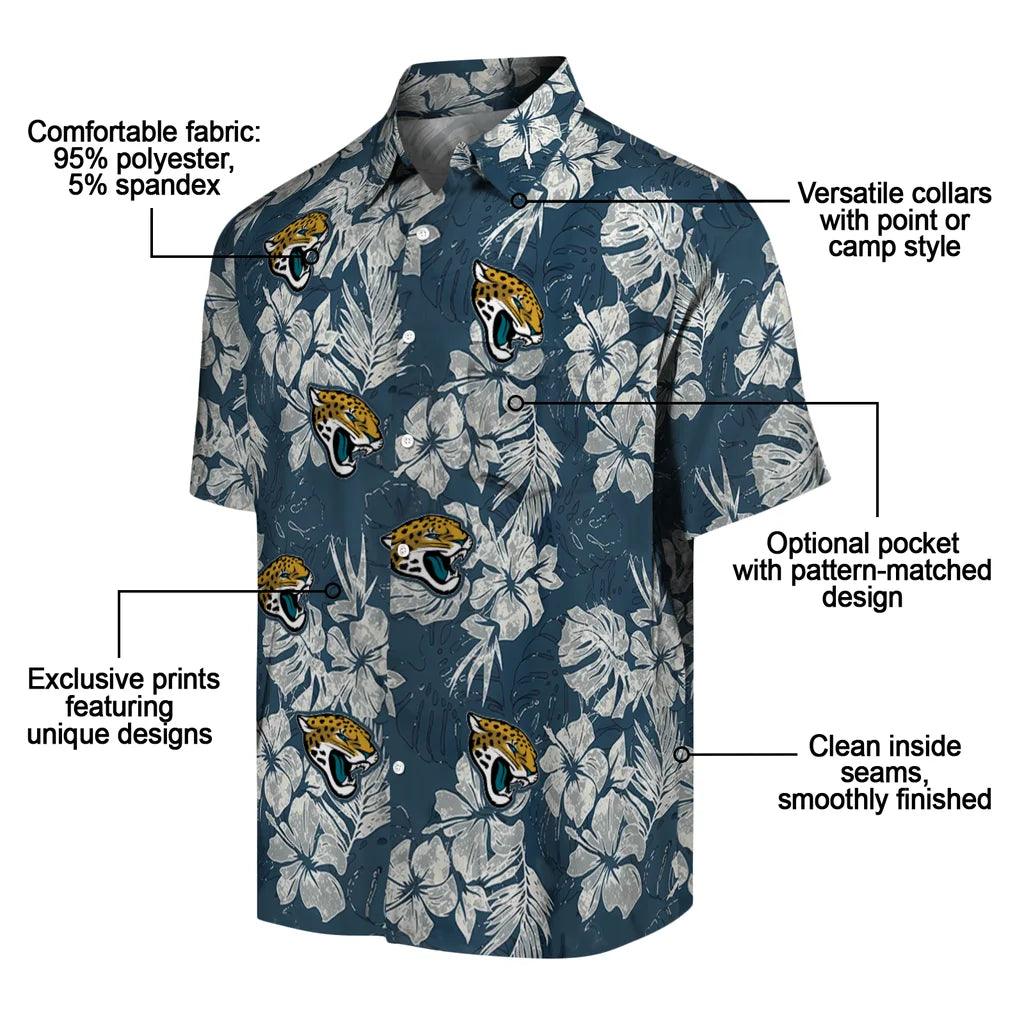 Jacksonville Jaguars Hawaiian Shirt - Hibiscus Flowers | Moonbestprint