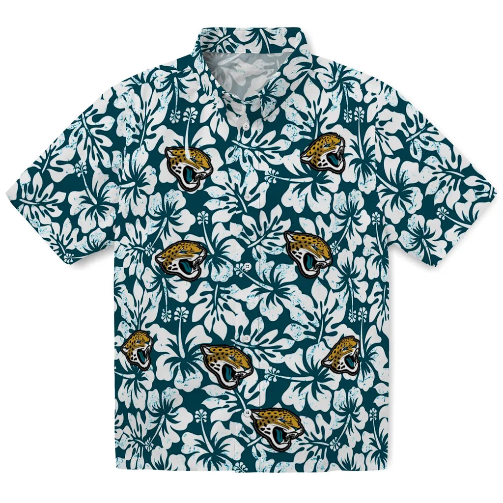 Jacksonville Jaguars Hawaiian Shirt - Hibiscus Motif | Moonbestprint