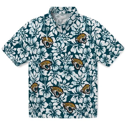 Jacksonville Jaguars Hawaiian Shirt - Hibiscus Motif | Moonbestprint