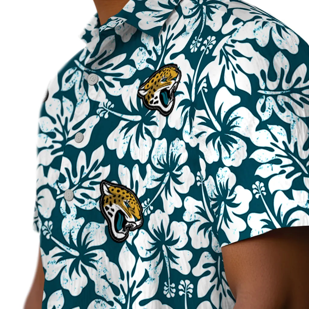 Jacksonville Jaguars Hawaiian Shirt - Hibiscus Motif | Moonbestprint