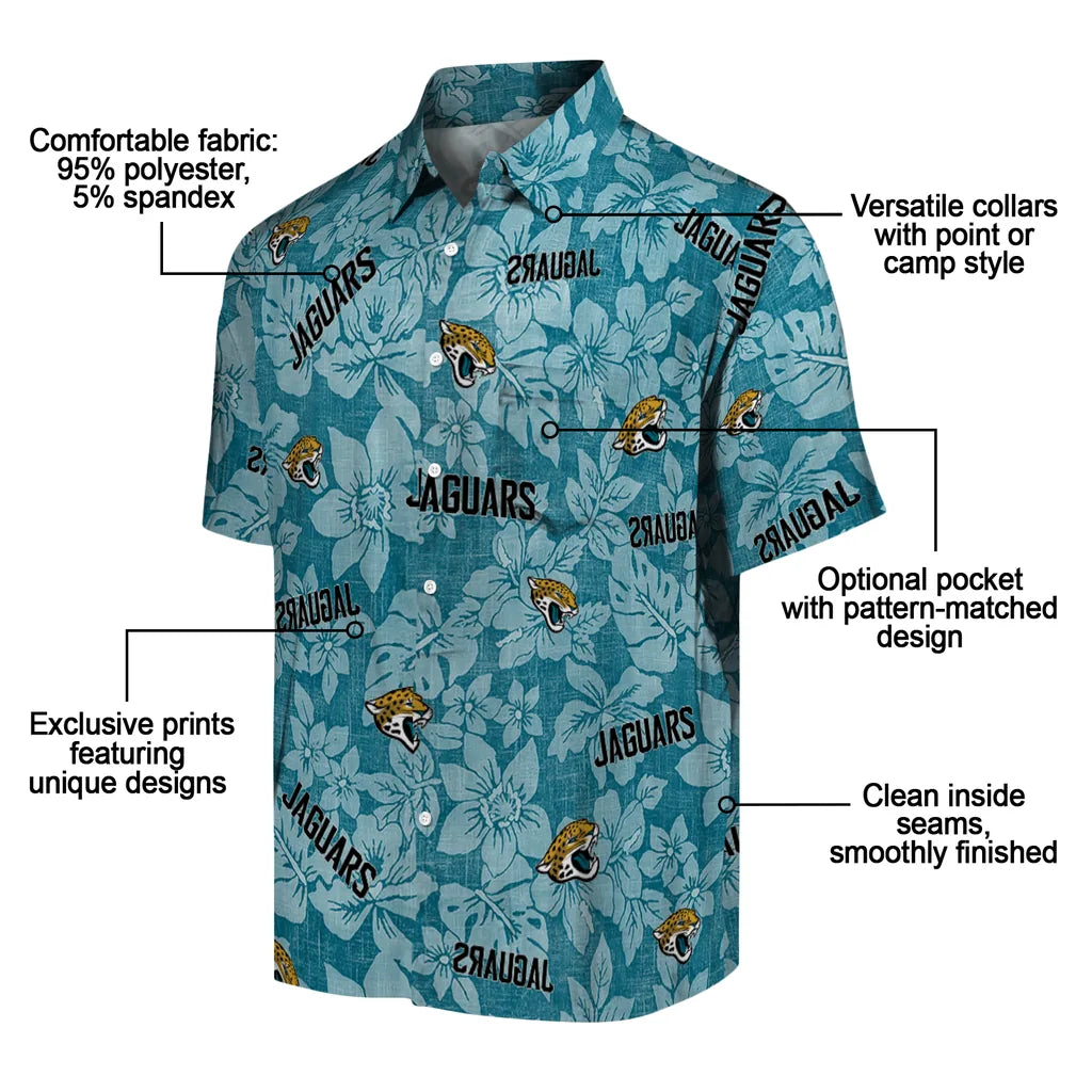 Jacksonville Jaguars Hawaiian Shirt - Hibiscus Oasis | Moonbestprint