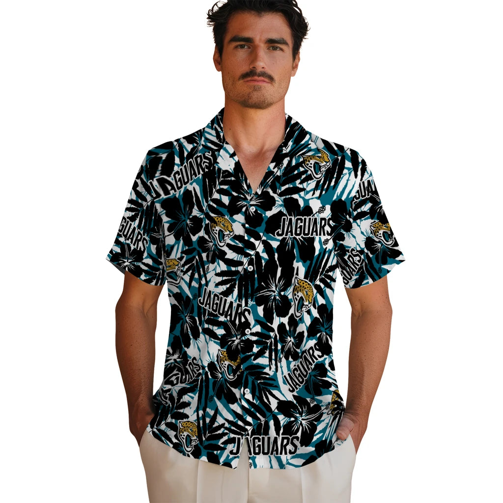 Jacksonville Jaguars Hawaiian Shirt - Hibiscus Overlay | Moonbestprint