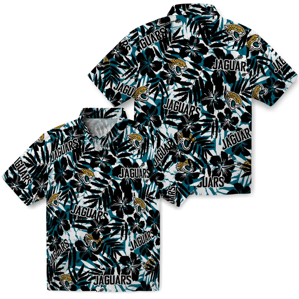 Jacksonville Jaguars Hawaiian Shirt - Hibiscus Overlay | Moonbestprint